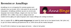 annabingo recension
