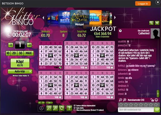 Testa nya Betsson bingo!