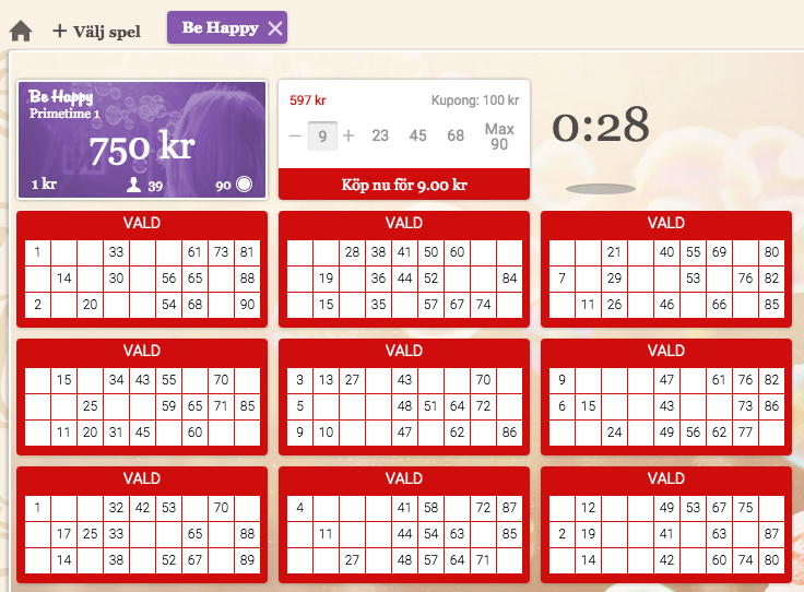 mariabingo kop av bingobrickor