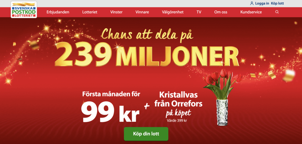 Skraplotter hos Svenska Postkodlotteriet